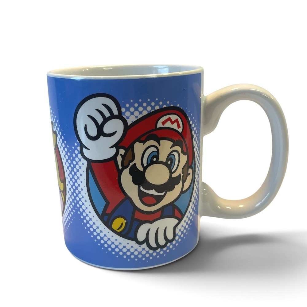 Nintendo Super Mario Bros Mug Blue Mario Luigi Princess Peach 2022